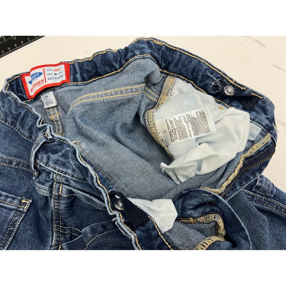 Old Navy Kids Painter's Pants Reissue Dark Wash Carpenter Jeans Blue Size 16 - Picture 6 of 7